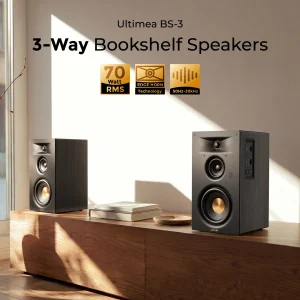ULTIMEA 3-Way Bookshelf Speakers with 5.25'' Woofer, 70W RMS, App Control - Thumbnail Image 2