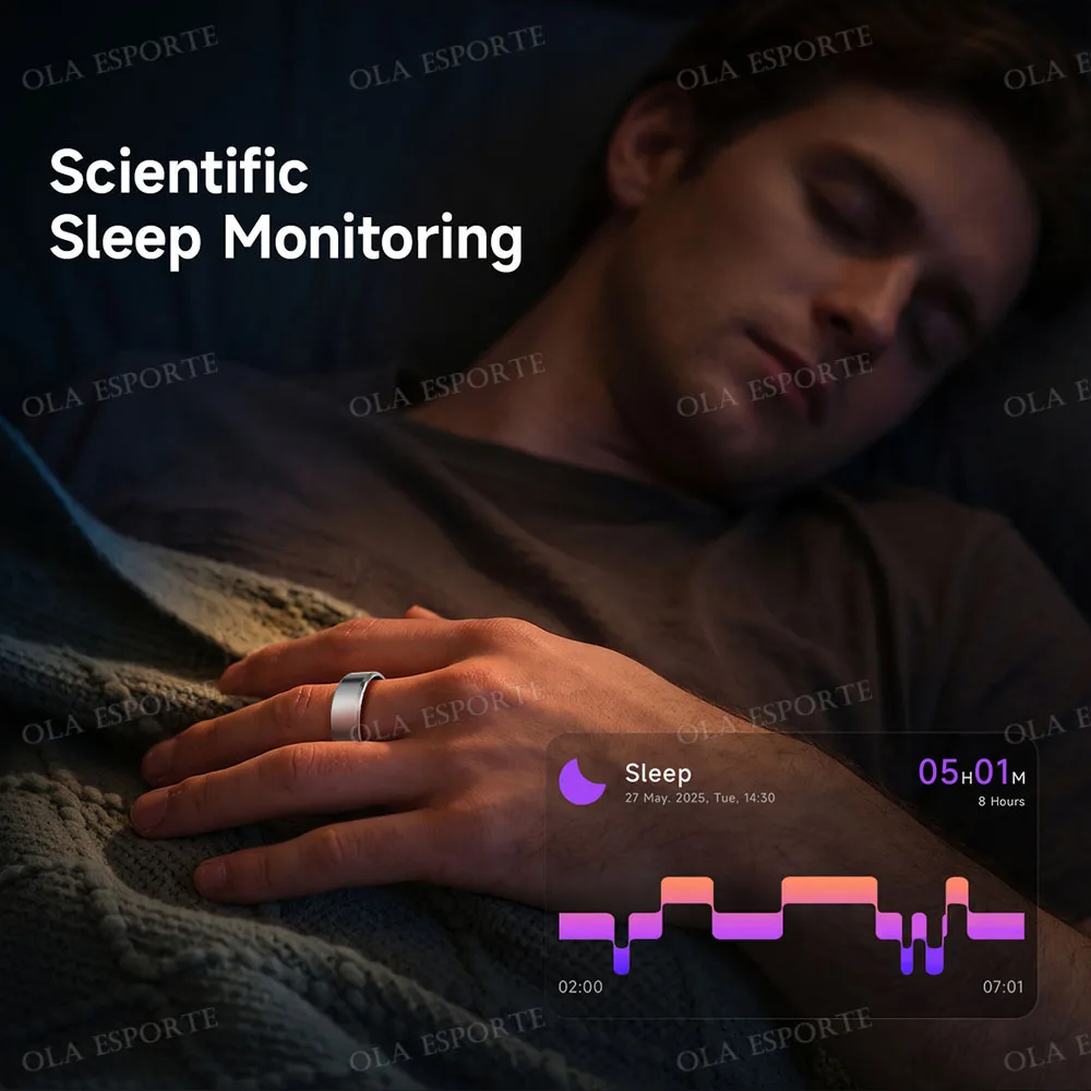 Local US Smart Ring with Charging Case for Men Women Heart Rate Blood Oxygen and Sleep Monitor - Image 4