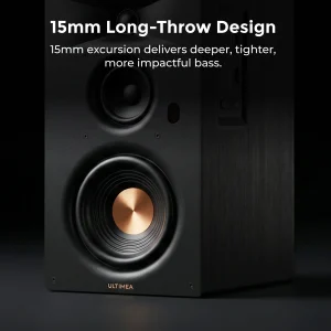 ULTIMEA 3-Way Bookshelf Speakers with 5.25'' Woofer, 70W RMS, App Control - Thumbnail Image 6