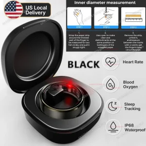 Local US Smart Ring with Charging Case for Men Women Heart Rate Blood Oxygen and Sleep Monitor - Thumbnail Image 8