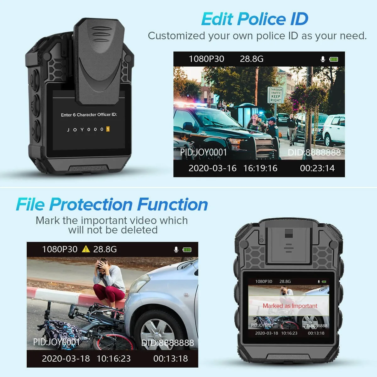 BOBLOV T5 1296P Body Camera Audio Recording Night Vision Loop Recording DVR Mini Camera - Image 4