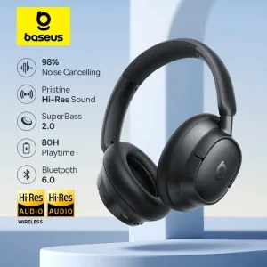 Baseus ANC Wireless Headphones 98% Adaptive Hybrid Noise Cancelling Hi-Res LDAC Bluetooth 6.0