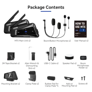 LEXIN-MeshCom Motorcycle MESH& Bluetooth Headset Intercom - Thumbnail Image 9