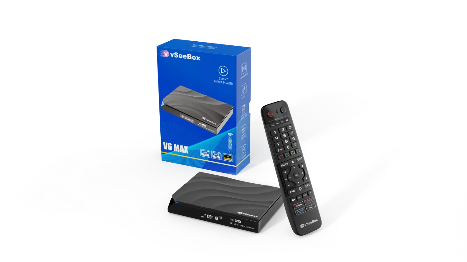 vSeeBox V6 Max Android 14, 4GB RAM 64GB Storage, Voice Control, WiFi 6, 8K HDMI, Complete Kit - Image 4