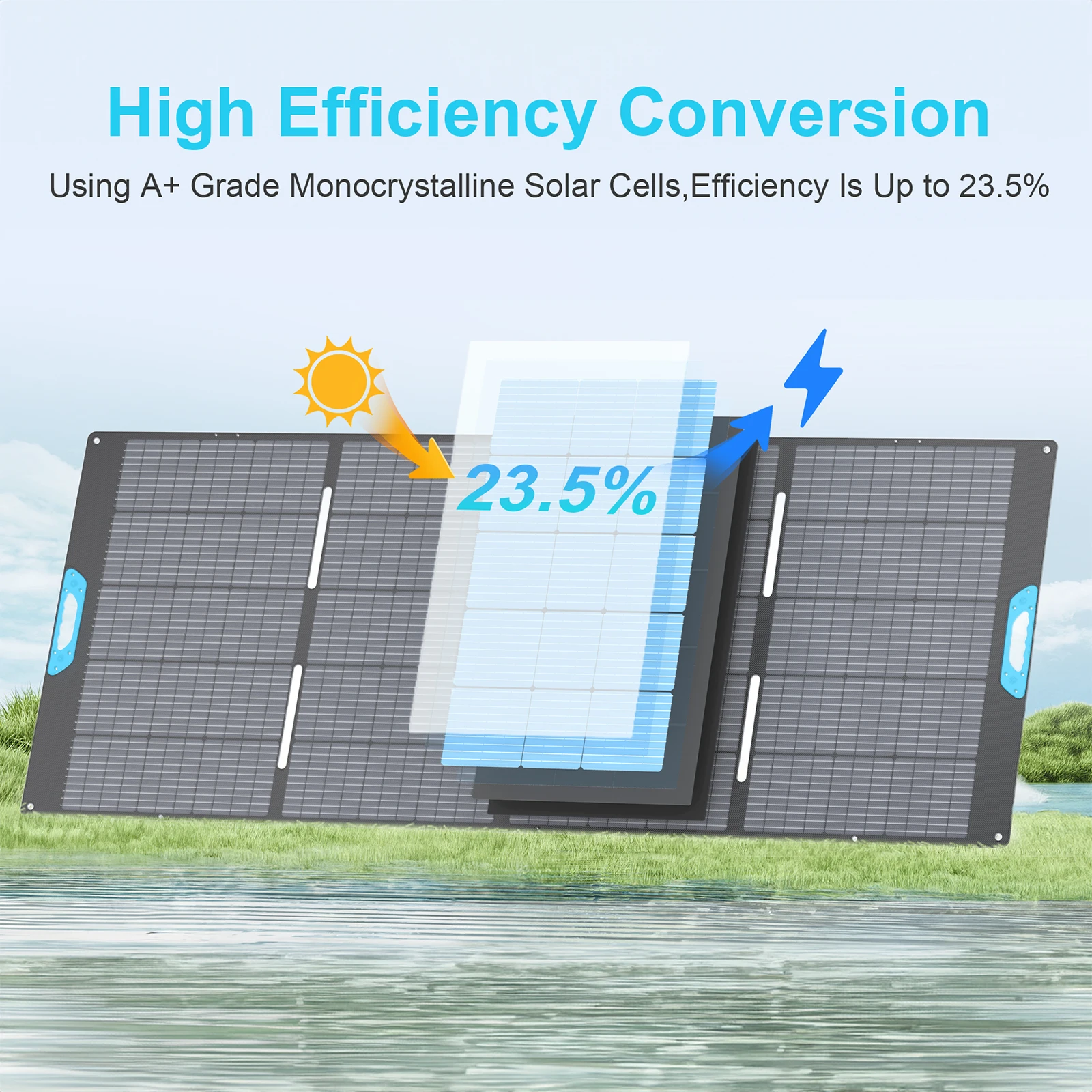 E-POWO 800W / 400W Portable Solar Panel, Foldable & - Image 3