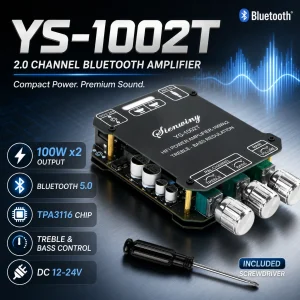 YS-1002T YS-502L Bluetooth 5.0 Audio Amplifier Board 2.0 Channel Stereo Power Amp Module