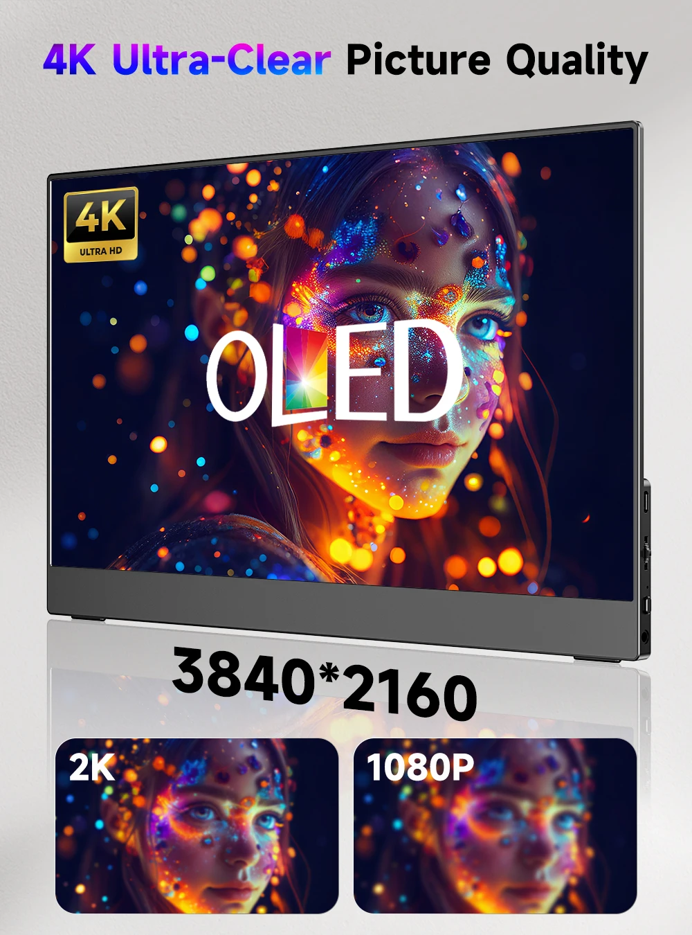 UPERFECT OLED Portable Monitor 13.3" 4K Computer Gaming Display - Image 3