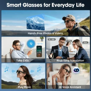 Smart Camera Glasses – 8MP HD Video, Bluetooth Audio & AI-Powered Features - Thumbnail Image 4