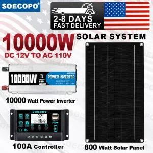 SOECOPO 10000W Peak 1100W Rated Solar Power System Kit