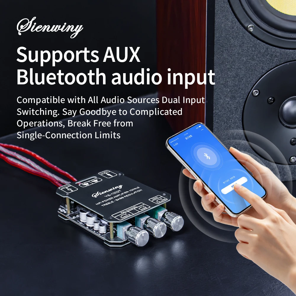 YS-1002T YS-502L Bluetooth 5.0 Audio Amplifier Board 2.0 Channel Stereo Power Amp Module - Image 3