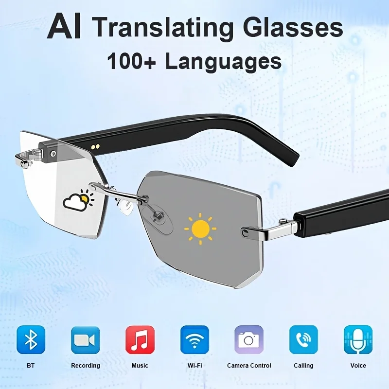Fashion Smart Audio Sunglasses, Photochromic Lenses Bluetooth Sunglasses - Image 1