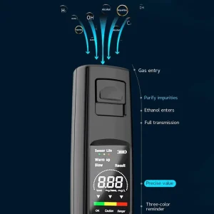Professional Portable Digital Breathalyzer Alcohol Tester - Thumbnail Image 3