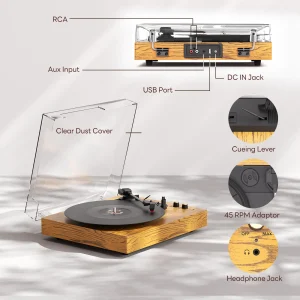 Maio E300 Belt-Driven Vintage Vinyl Record, Turntable - Thumbnail Image 6