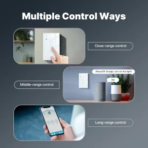 WiFi Smart Light Switch Glass Touch Control Fireproof No Neutral Wire Required - Thumbnail Image 5