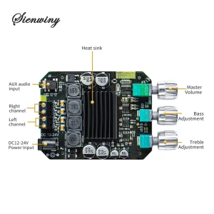 YS-1002T YS-502L Bluetooth 5.0 Audio Amplifier Board 2.0 Channel Stereo Power Amp Module - Thumbnail Image 7