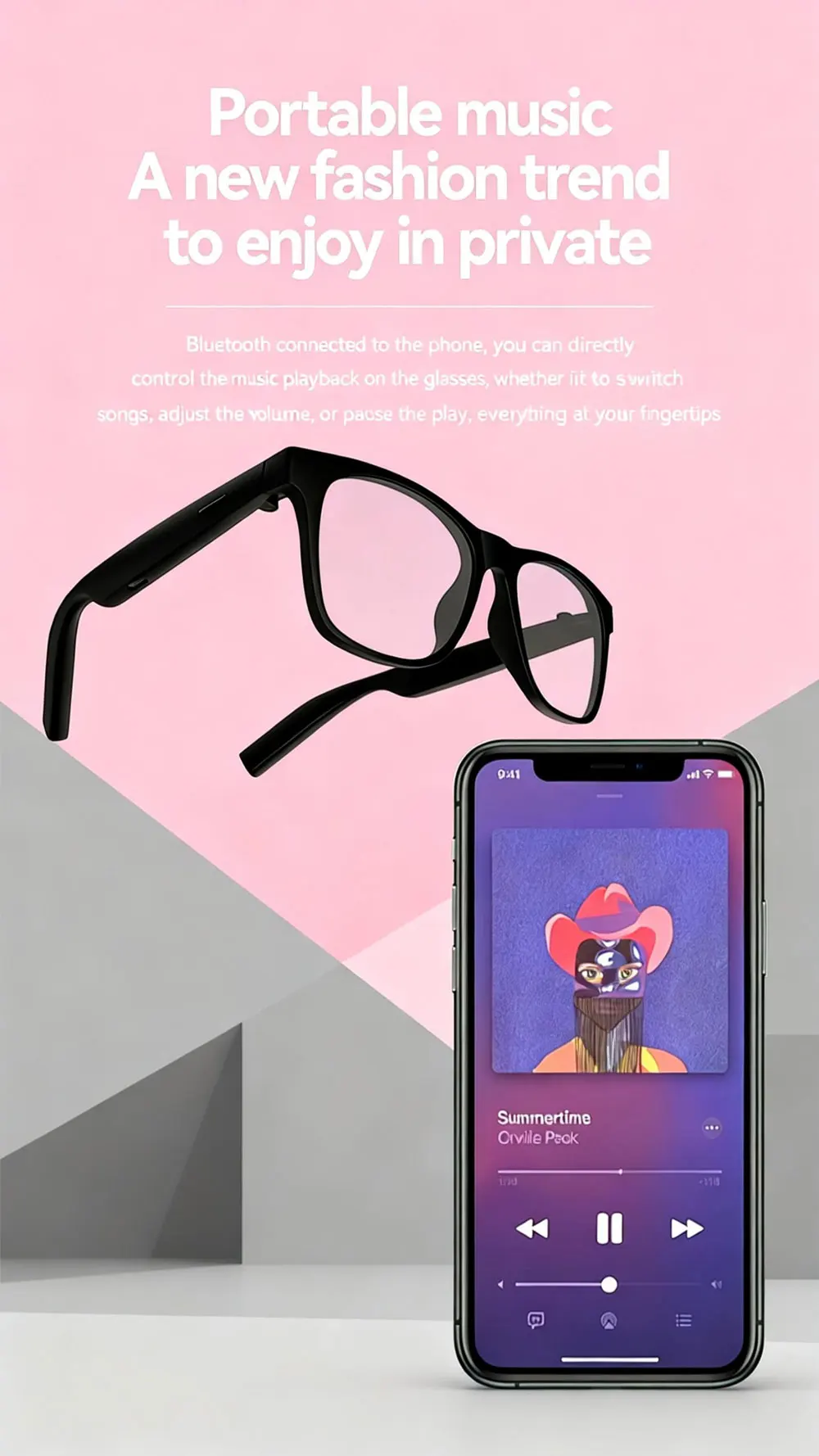 D11 Smart Glasses Hot Recorder Voice Assistant Music Bluetooth AI Shooting Connectivity - Image 2
