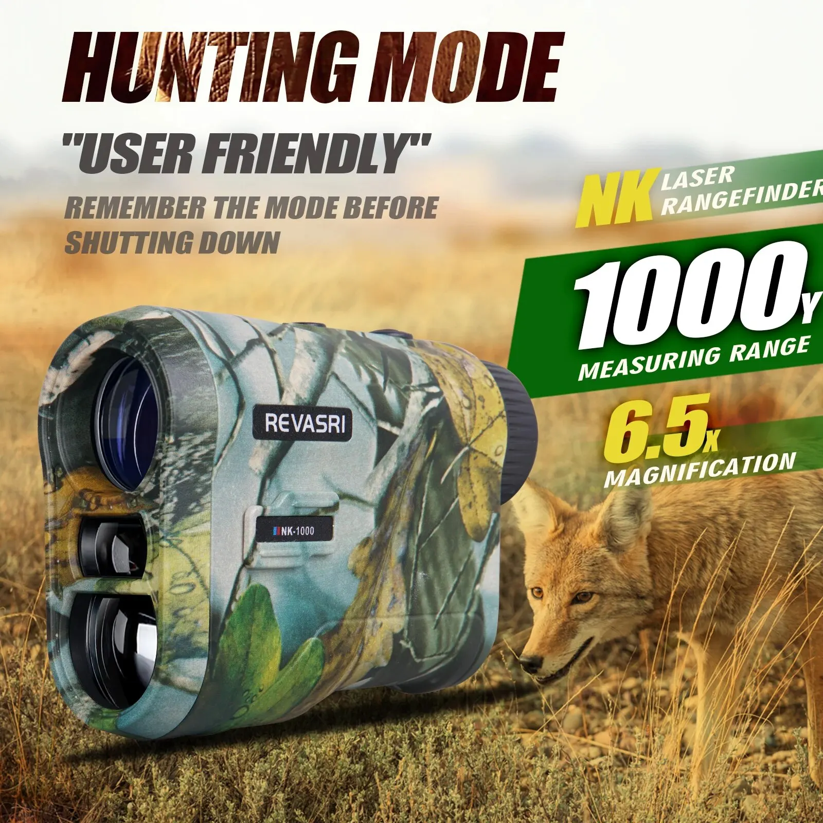 REVASRI 6x 1000M Rangefinder for Hunting - Image 1