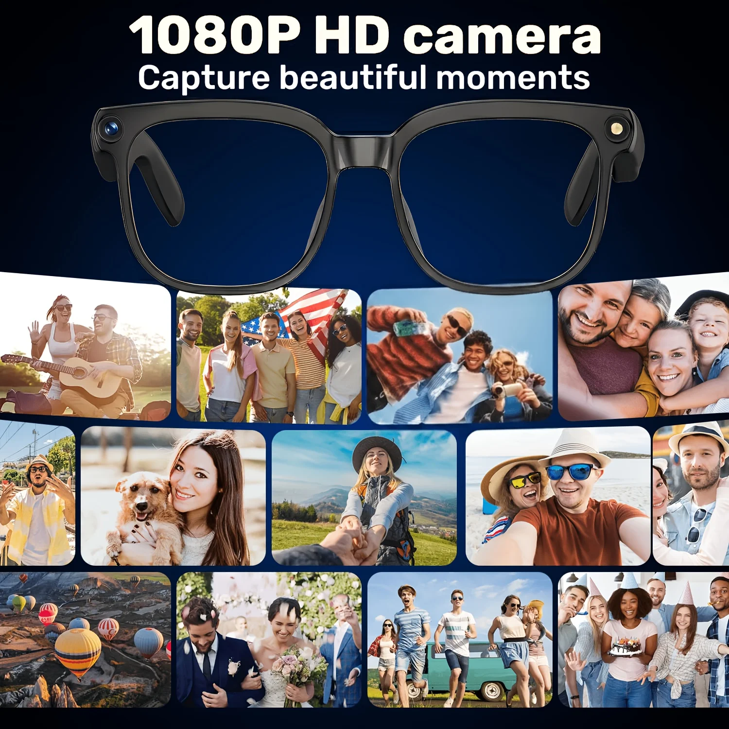 Smart Camera Glasses – 8MP HD Video, Bluetooth Audio & AI-Powered Features - Image 6