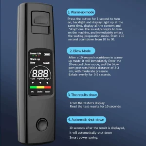 Professional Portable Digital Breathalyzer Alcohol Tester - Thumbnail Image 5