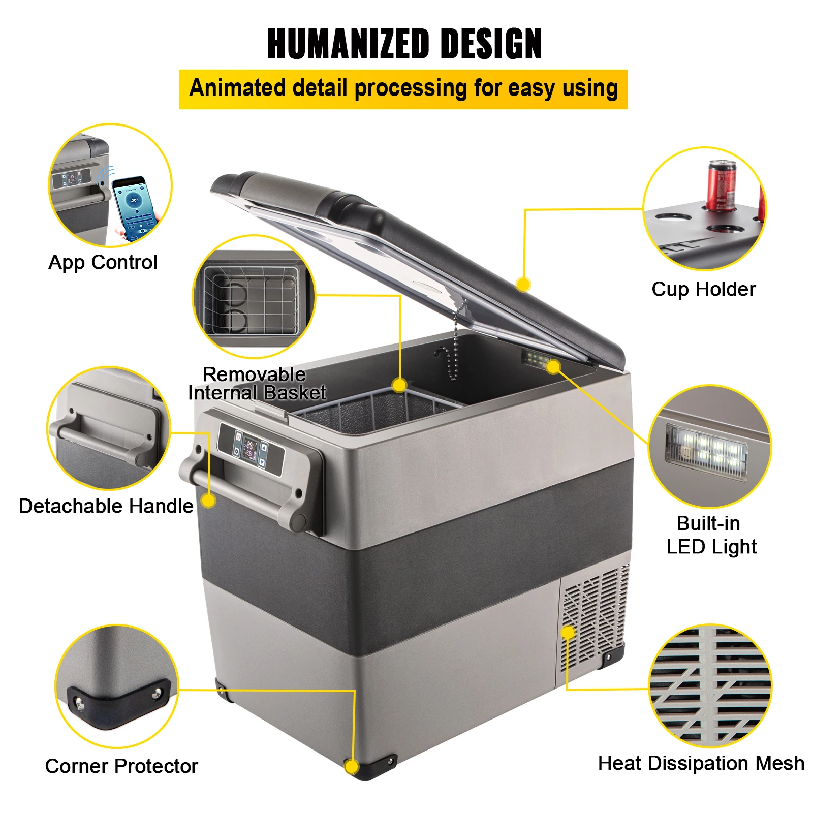 SucceBuy 20L 22L 35L 45L 55L Car Refrigerator Mini Fridge Freezer - Image 5