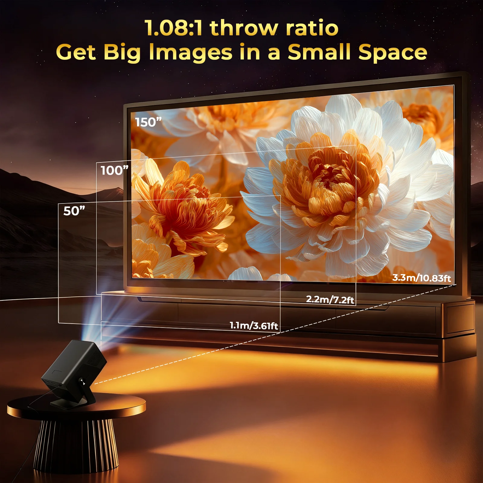 8K Decoding X7 AI Smart Projector with Android 14, UHD 1080P - Image 4