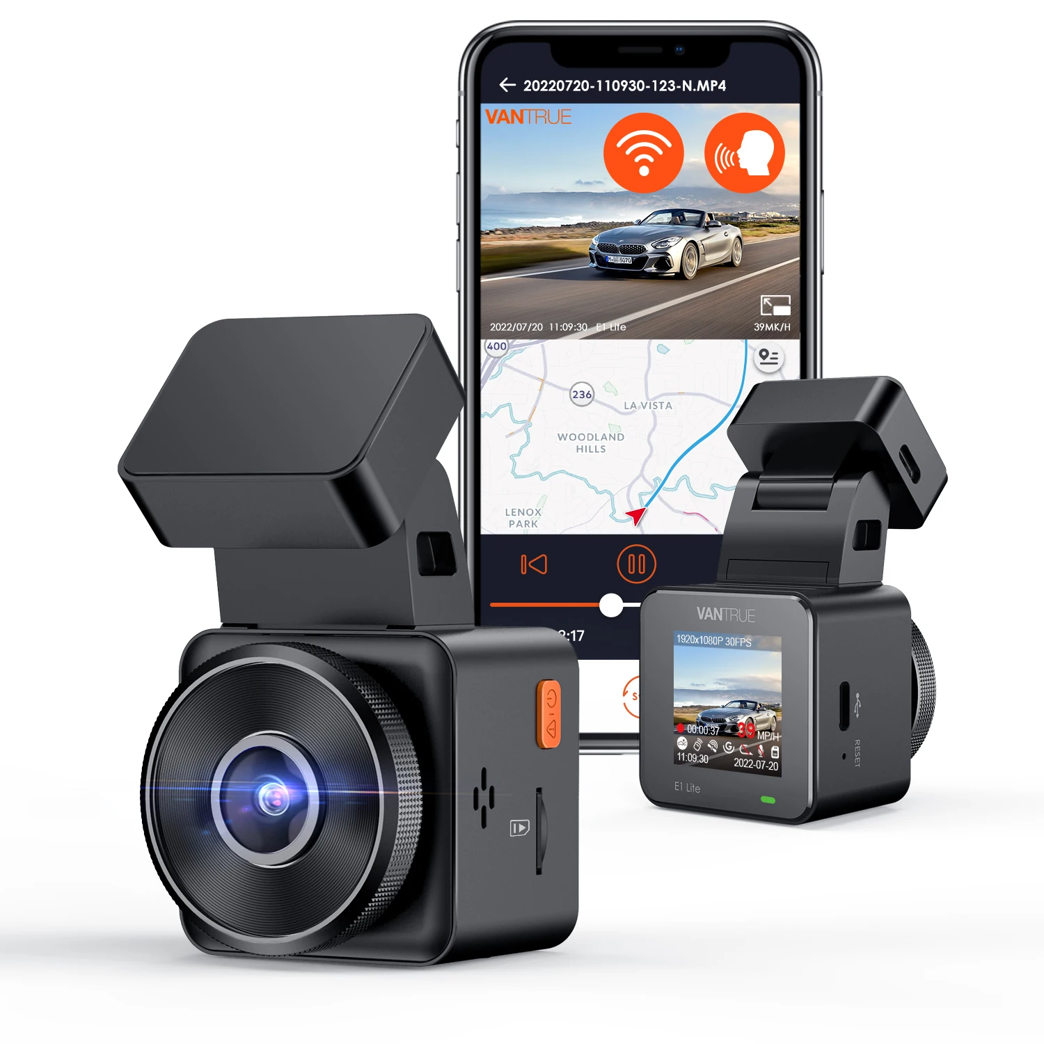 Vantrue E1Lite Dashcam 1080P WiFi Mini Dash Cam - Image 1