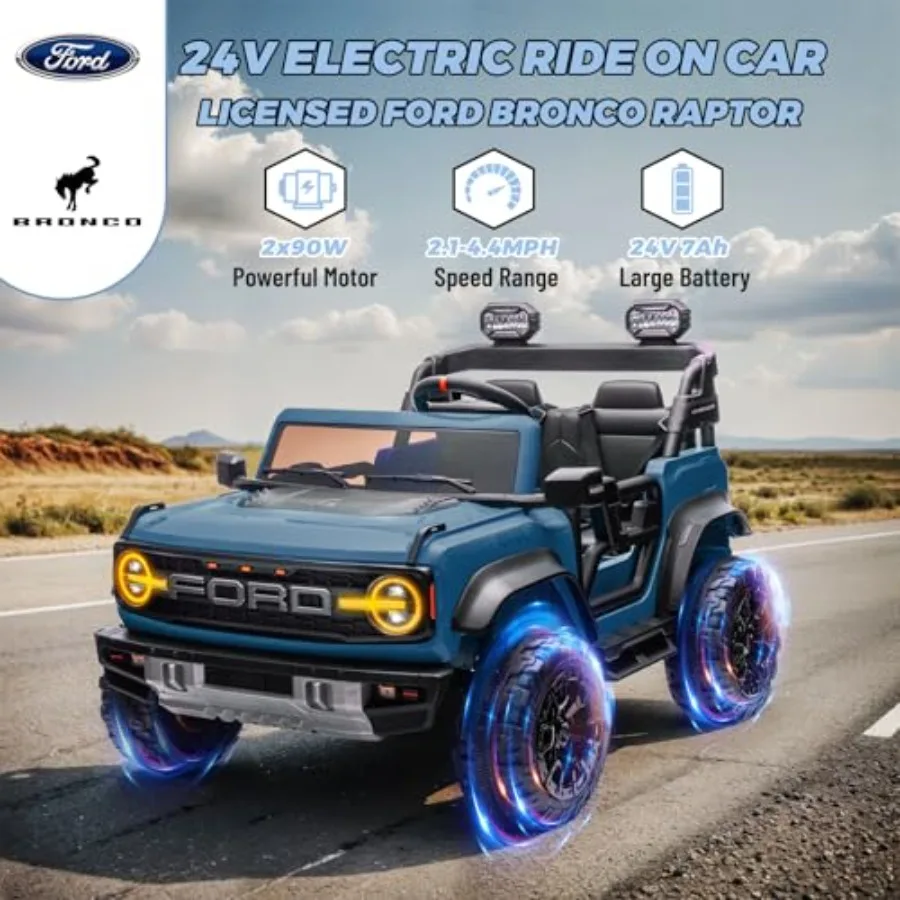 24V Licensed Ford Bronco Raptor Electric Power Ride On with Remote Control - Image 2