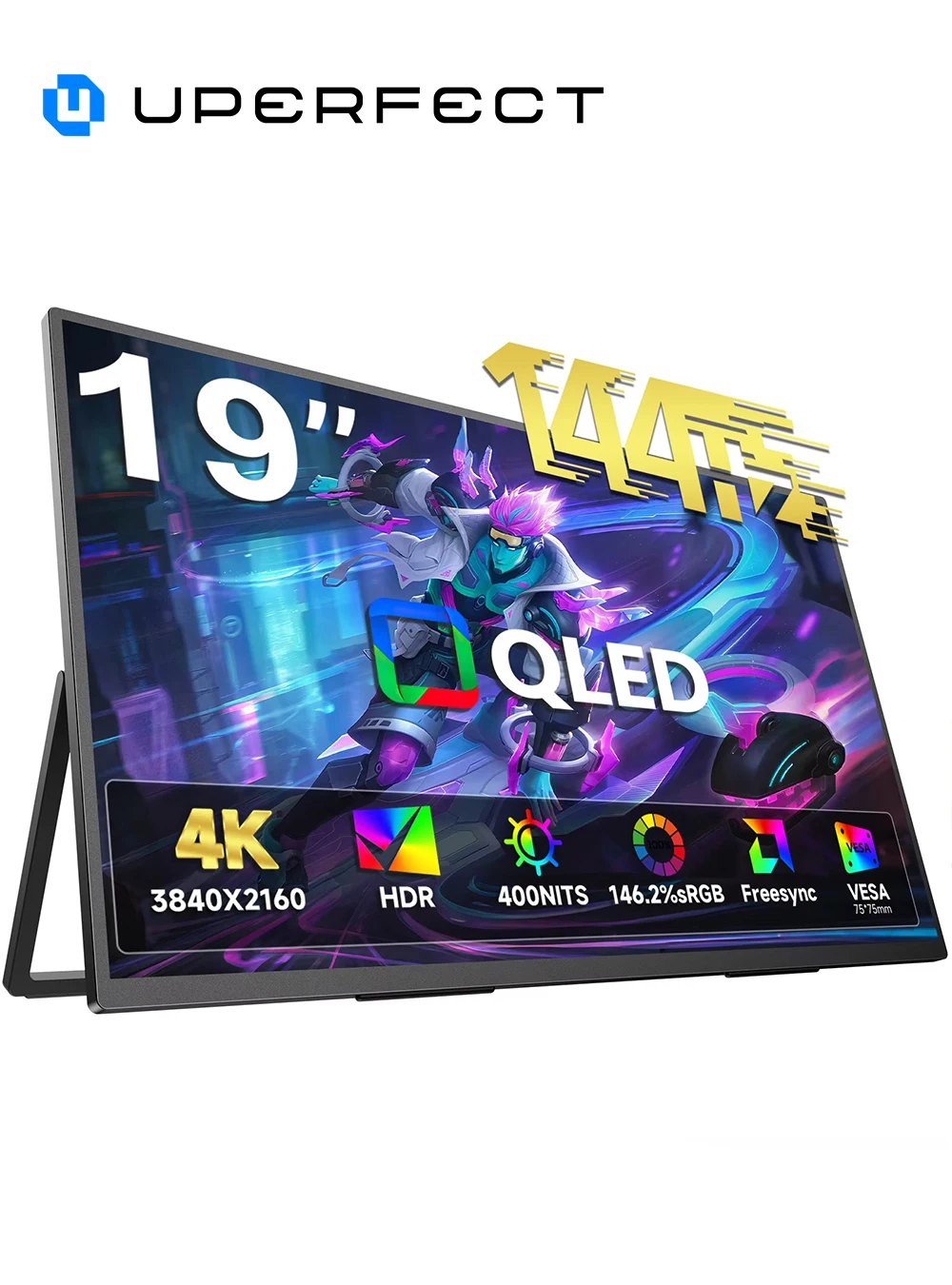 UPERFECT UColor Apex 19 144Hz UHD 4K Portable Monitor QLED Screen - Image 1
