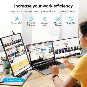 Dopesplay 14.1 inch Triple Dual Screen Extender FHD 1200P IPS Portable Monitor - Thumbnail Image 5