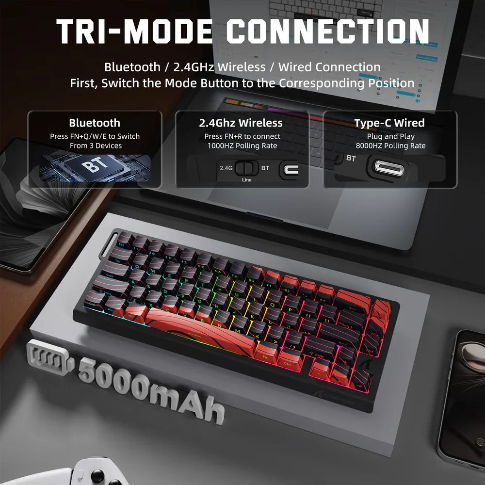 ATTACK SHARK X68PRO HE Wireless Rapid Trigger Gaming Keyboard - Image 2