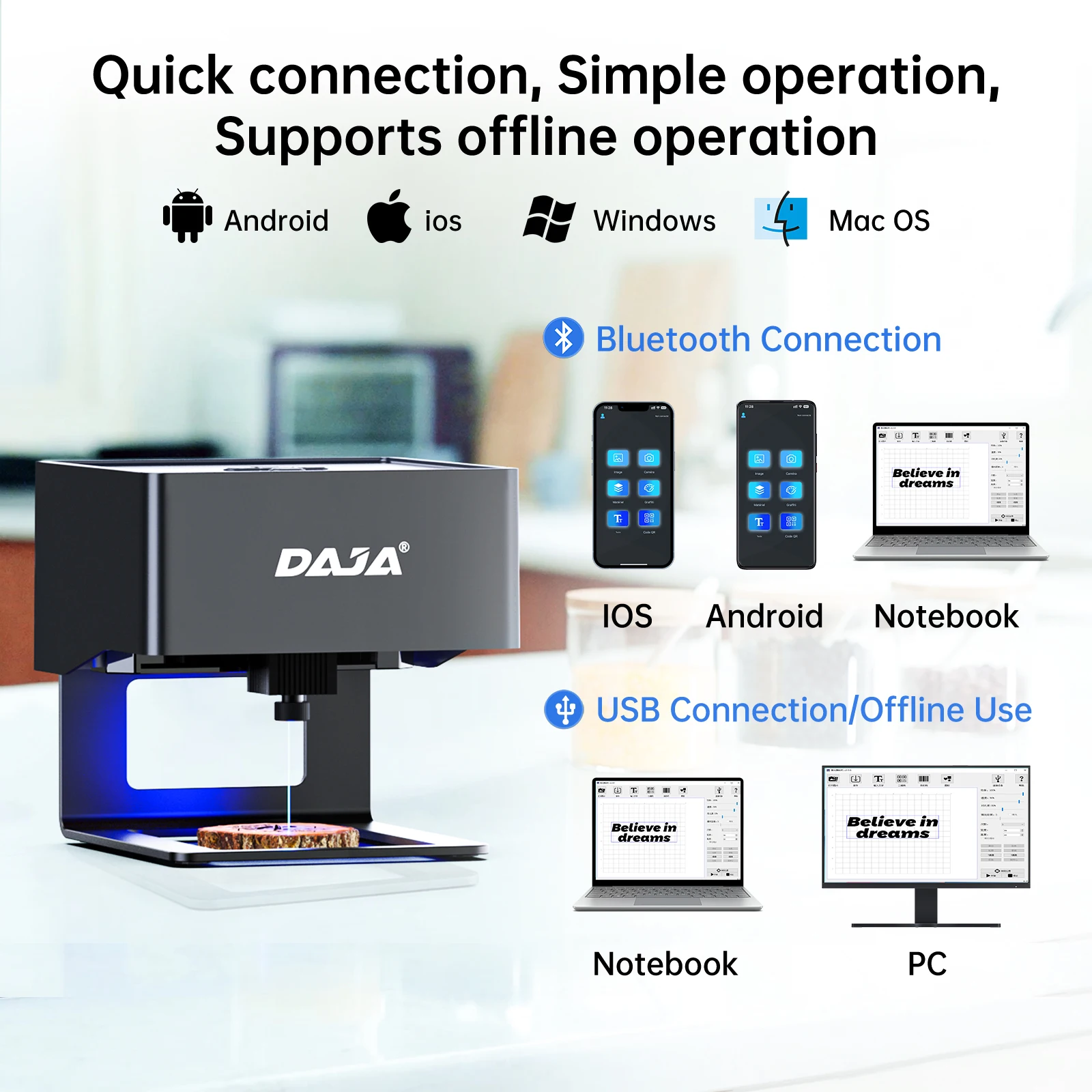 DJ6 Laser Engraver Mini Portable Bluetooth DIY Cut  Machine - Image 5