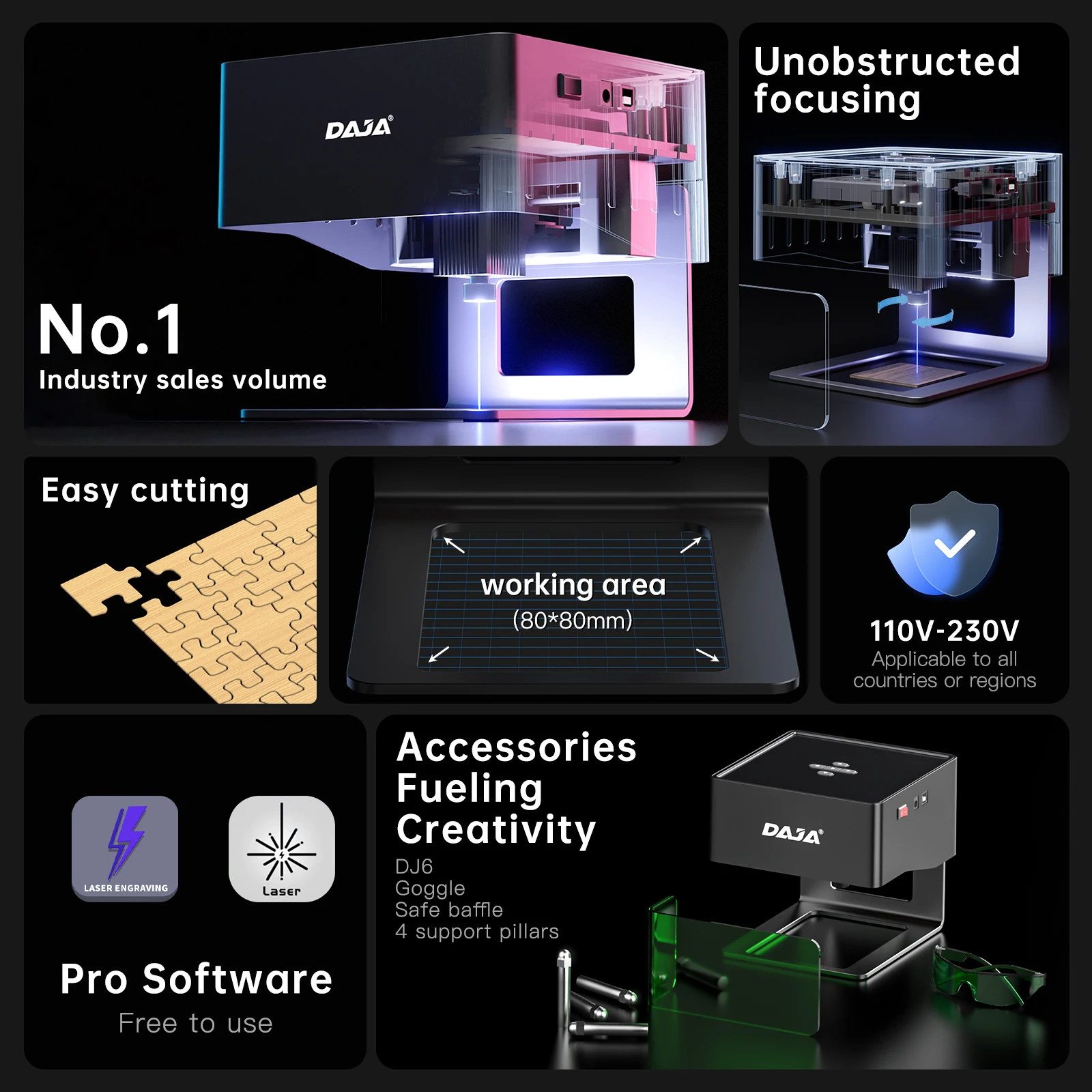 DJ6 Laser Engraver Mini Portable Bluetooth DIY Cut  Machine - Image 4