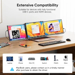 Dopesplay 14.1 inch Triple Dual Screen Extender FHD 1200P IPS Portable Monitor - Thumbnail Image 4