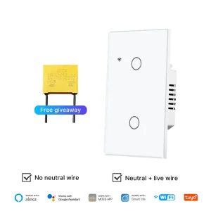 WiFi Smart Light Switch Glass Touch Control Fireproof No Neutral Wire Required - Thumbnail Image 7