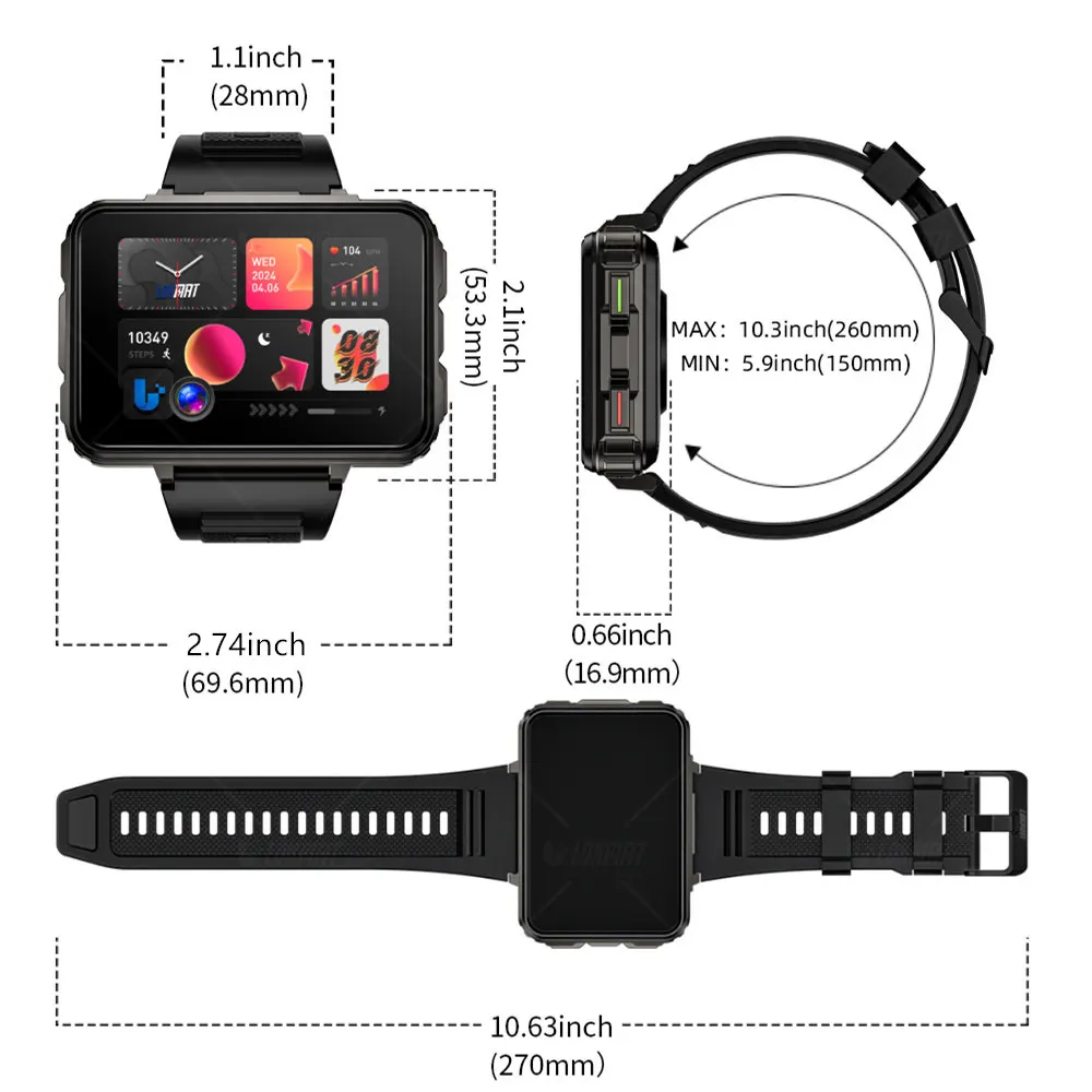 LOKMAT APPLLP 5 MAX Android Smartwatch – Large Screen, 4G Calling, Dual Camera & Gaming - Image 8