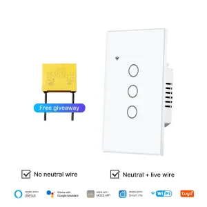 WiFi Smart Light Switch Glass Touch Control Fireproof No Neutral Wire Required - Thumbnail Image 10