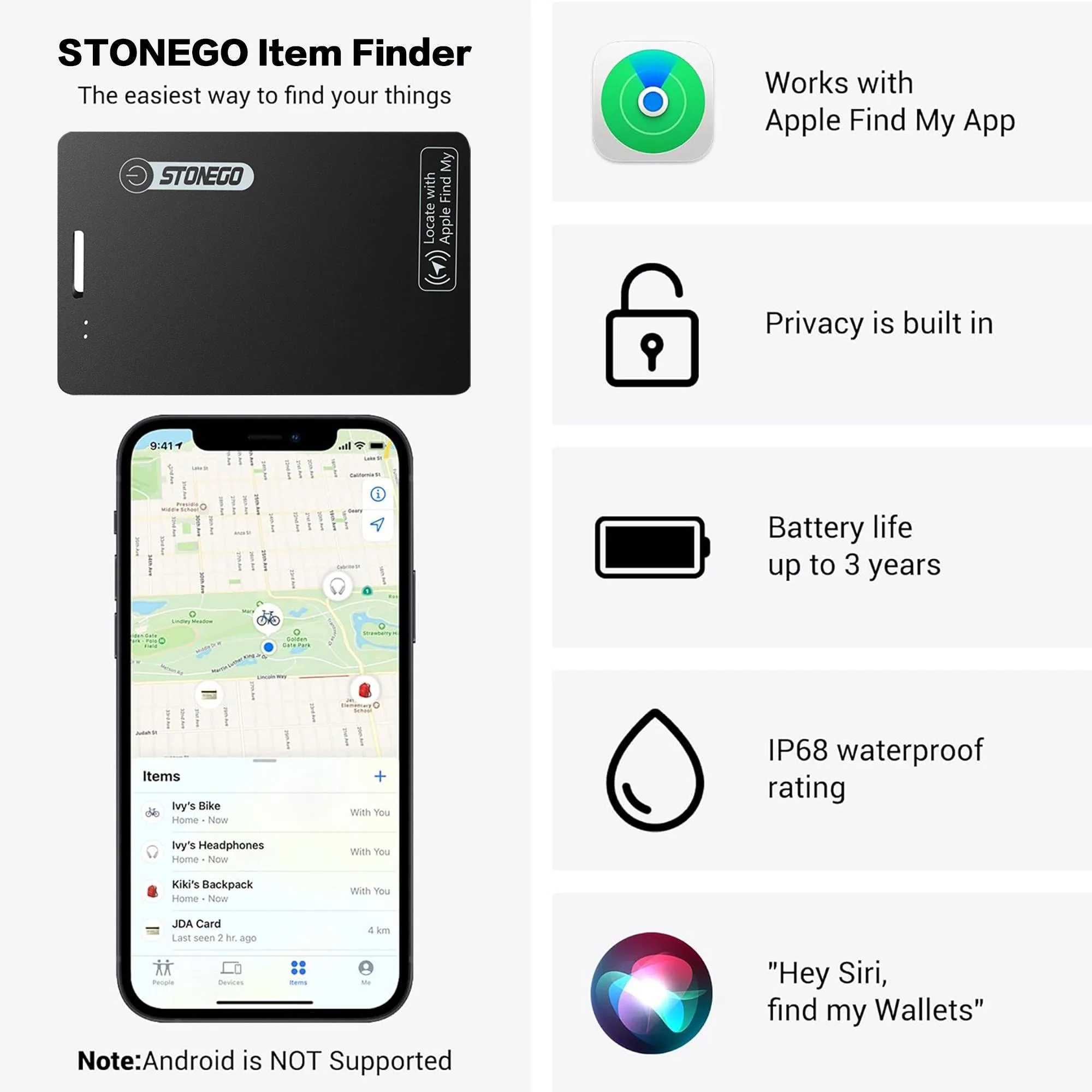 Ultra Thin Mini Bluetooth 5.0 Tracker Card Compatible with Find My Network iOS Only - Image 4