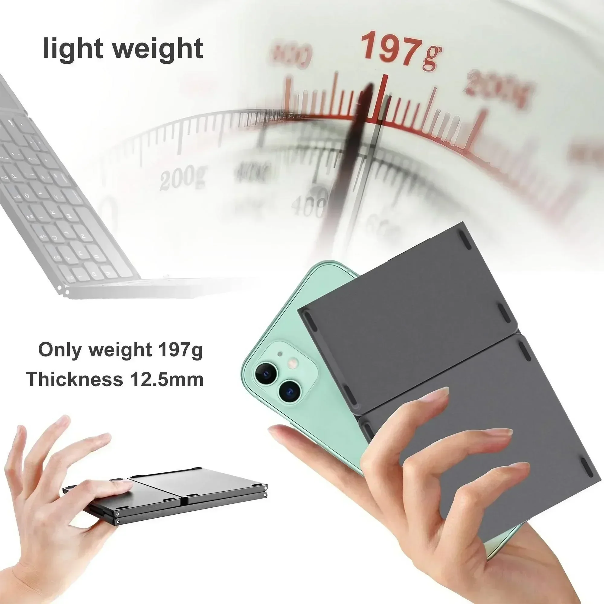 Foldable Bluetooth Keyboard Portable Mini Wireless Keyboard - Image 2
