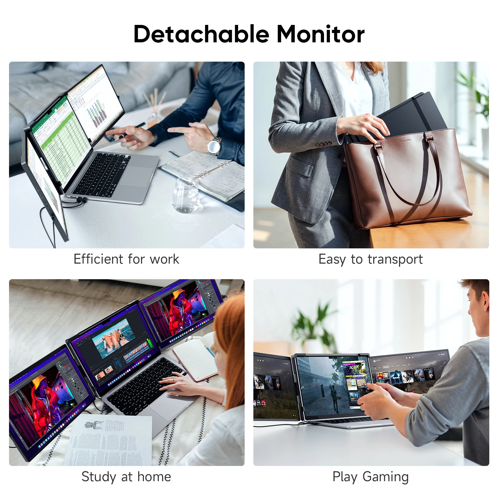 Dopesplay 14.1 inch Triple Dual Screen Extender FHD 1200P IPS Portable Monitor - Image 6