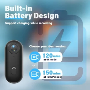 1080P Thumb Action Camera, Tiny Size, Mount Anywhere, Small Body Camera - Thumbnail Image 5