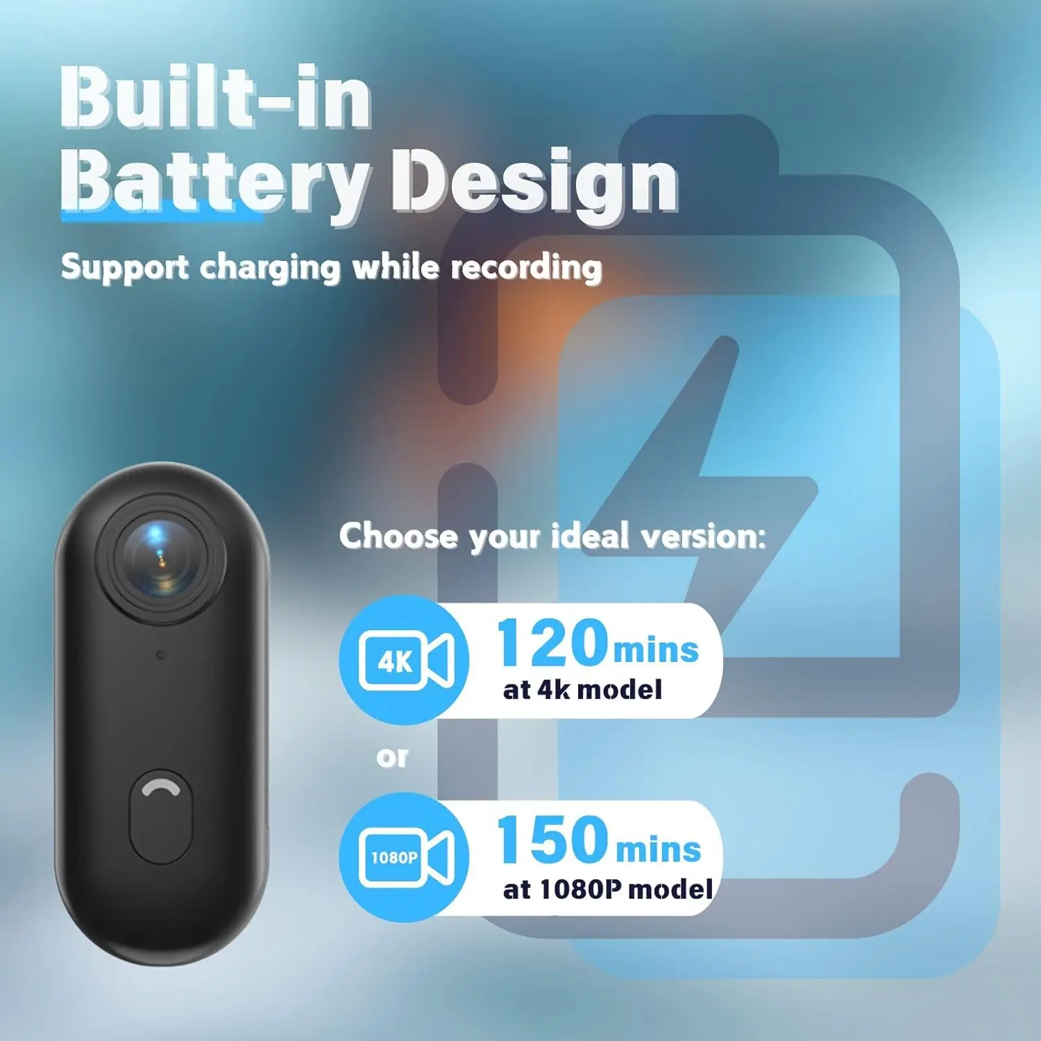 1080P Thumb Action Camera, Tiny Size, Mount Anywhere, Small Body Camera - Image 5