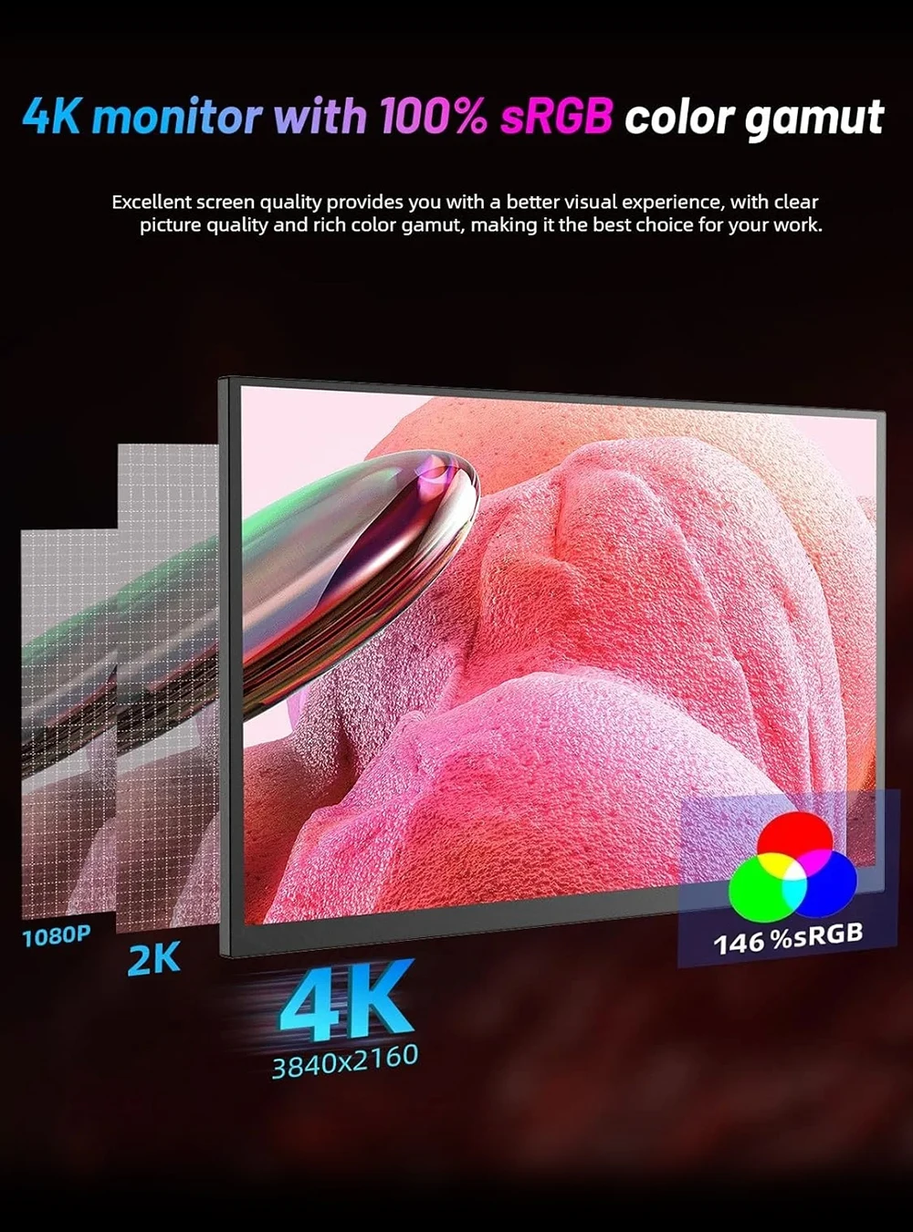 UPERFECT UColor Apex 19 144Hz UHD 4K Portable Monitor QLED Screen - Image 4