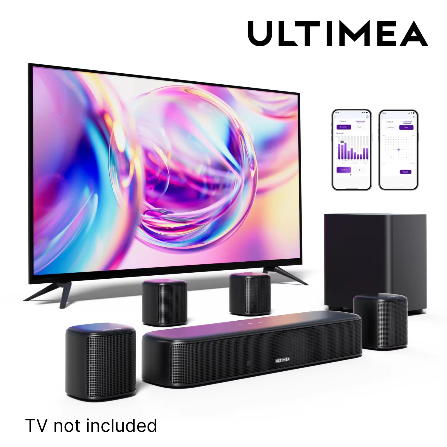 ULTIMEA 7.1 Channel Sound Bar System for TV with 4 Surround Speakers - Image 1