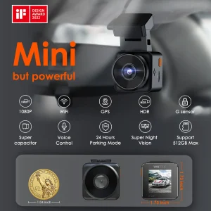 Vantrue E1Lite Dashcam 1080P WiFi Mini Dash Cam - Thumbnail Image 2