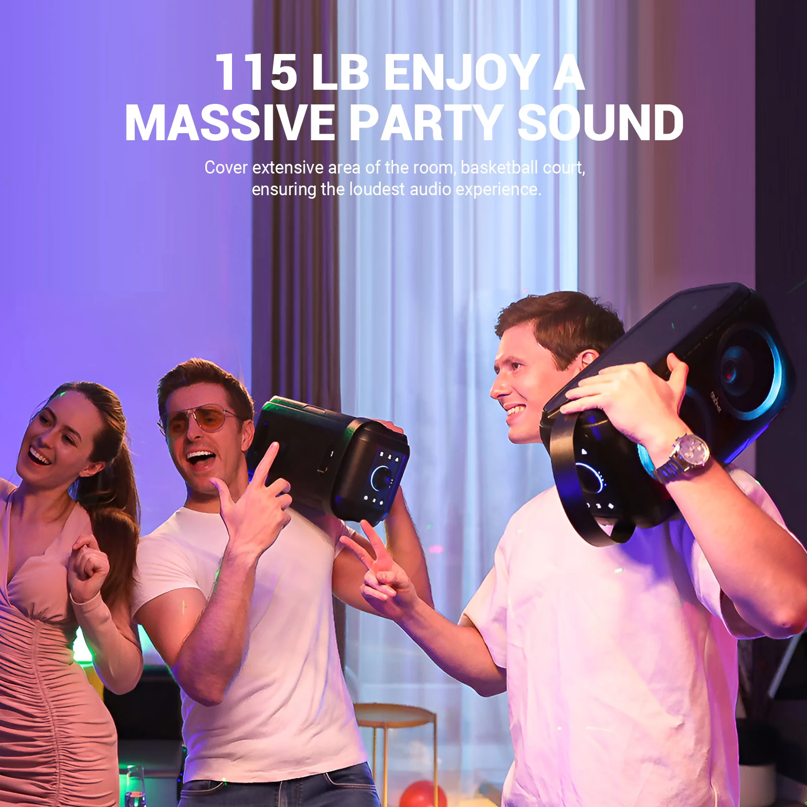 W-KING T9-2 80W RMS Party Portable Speakers Bluetooth Wireless Boombox with 2 Drivers - Image 2