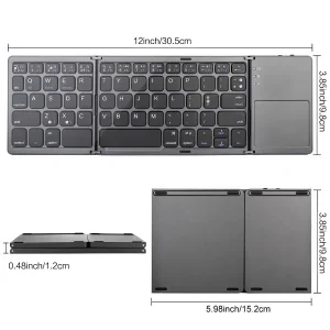 Foldable Bluetooth Keyboard Portable Mini Wireless Keyboard - Thumbnail Image 8