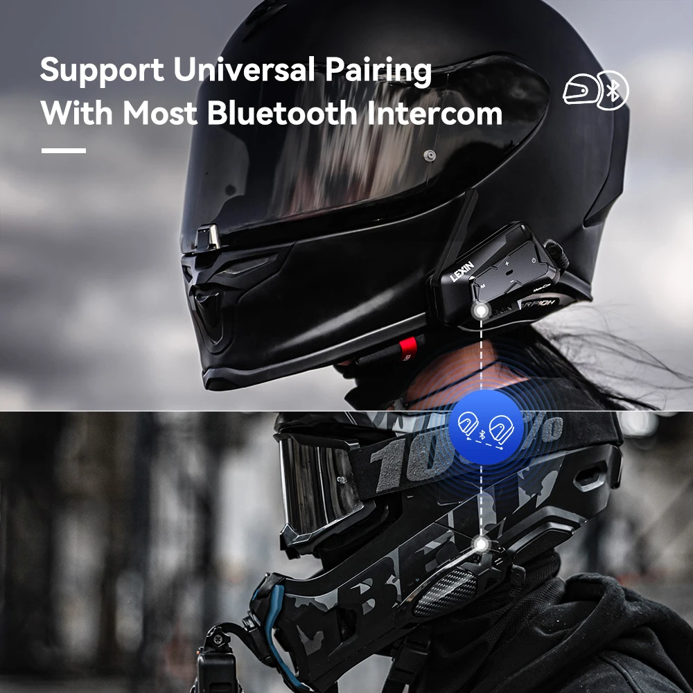 LEXIN-MeshCom Motorcycle MESH& Bluetooth Headset Intercom - Image 7