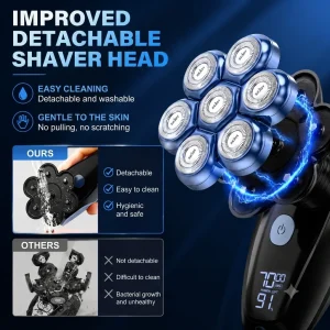 7D Head Shavers for Bald Men,5-in-1 Shaving Grooming Kit - Thumbnail Image 6
