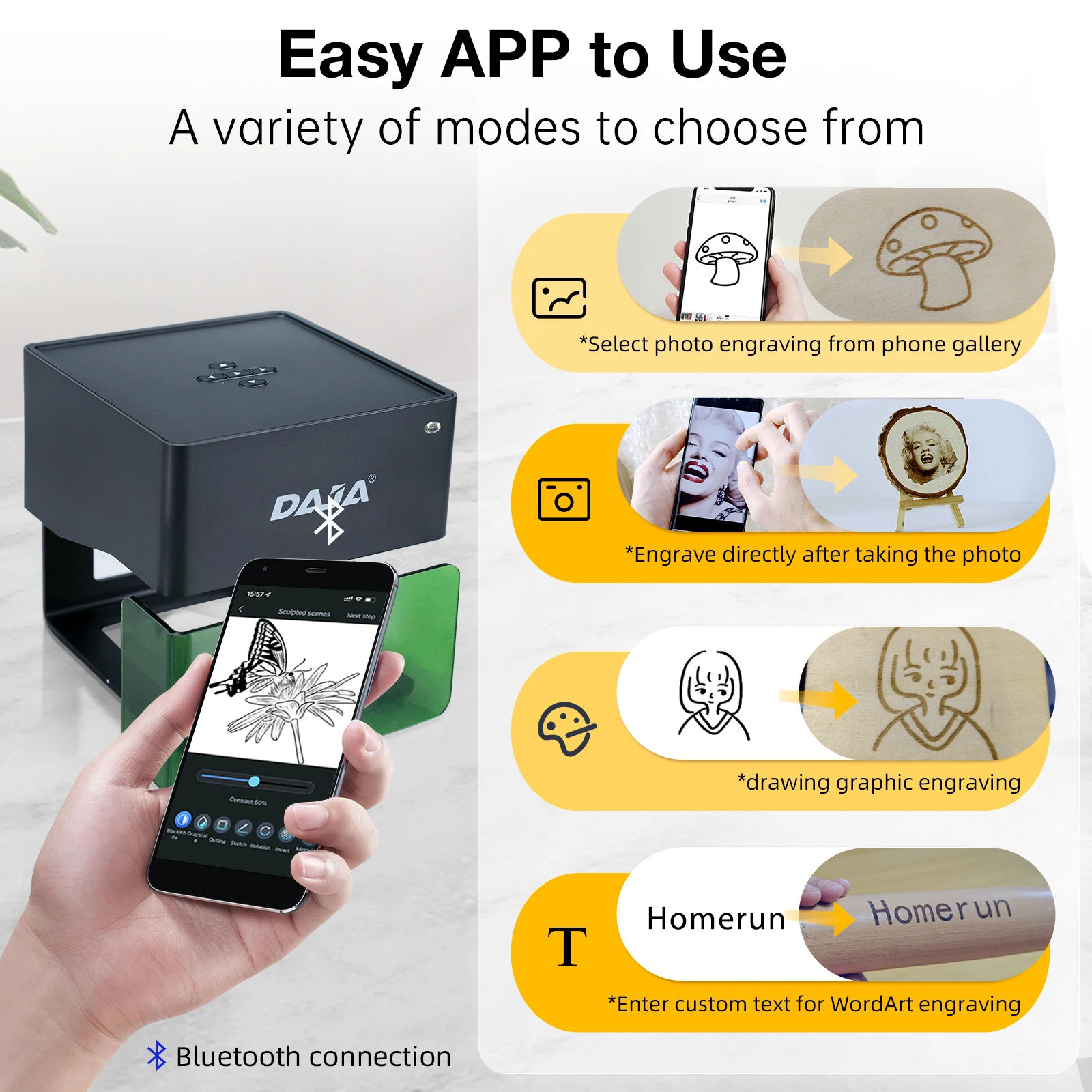 DJ6 Laser Engraver Mini Portable Bluetooth DIY Cut  Machine - Image 3