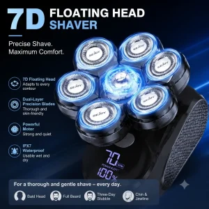 7D Head Shavers for Bald Men,5-in-1 Shaving Grooming Kit - Thumbnail Image 3